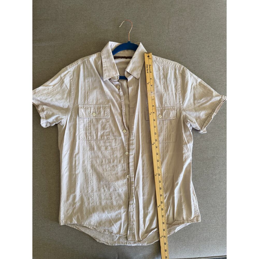 Perry Ellis Men’s Textured Cotton Short Sleeve Button Down Shirt Size Medium